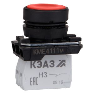 KEAZ Кнопка КМЕ4101мС-красный-0но+1нз-цилиндр-IP40-КЭАЗ