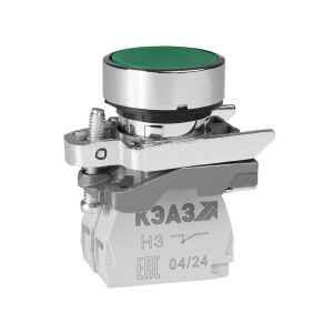 KEAZ Кнопка КМЕ4510мС-зеленый-1но+0нз-цилиндр-IP54-КЭАЗ