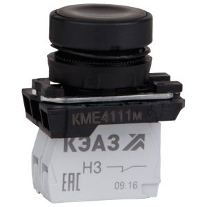 KEAZ Кнопка КМЕ4111м-черный-1но+1нз-цилиндр-IP40-КЭАЗ
