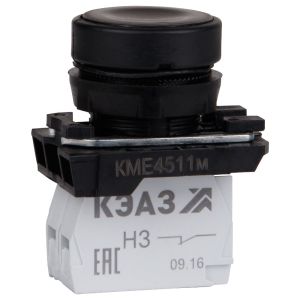 KEAZ Кнопка КМЕ4511м-черный-1но+1нз-цилиндр-IP54-КЭАЗ