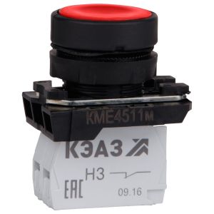 KEAZ Кнопка КМЕ4511м-красный-1но+1нз-цилиндр-IP54-КЭАЗ