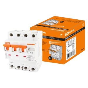 Автоматический Выключатель Дифференциального тока селективного типа АВДТ 63S 4P(3P+N) C63 100мА 6кА тип АС TDM