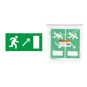 Знак «Направление к эвакуационному выходу направо вверх» 200х100мм TDM