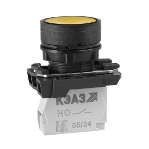 KEAZ Кнопка КМЕ4502м-желтый-0но+2нз-цилиндр-IP54-КЭАЗ