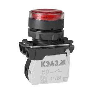 KEAZ Кнопка КМЕ4511мЛ-220В-красный-1но+1нз-цилиндр-индикатор-IP54-КЭАЗ