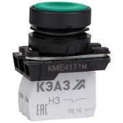 KEAZ Кнопка КМЕ4111м-зелёный-1но+1нз-цилиндр-IP40-КЭАЗ, 14 шт