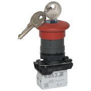 KEAZ Кнопка КМЕ5611мК-красный-1но+0нз-гриб-ключ-фикс-IP65-КЭАЗ, 10 шт