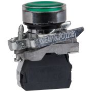 KEAZ Кнопка КМЕ4610мЛС-220В-зеленый-1но+0нз-цилиндр-индикатор-IP65-КЭАЗ, 14 шт