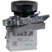 KEAZ Кнопка КМЕ4610мС-черный-1но+0нз-цилиндр-IP65-КЭАЗ, 14 шт