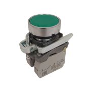 KEAZ Кнопка КМЕ4111мС-зелёный-1но+1нз-цилиндр-IP40-КЭАЗ, 14 шт