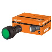Кнопка SB7-CWL3365 с фиксацией, 1НО+1НЗ, d22 мм, с подсветкой 24 В LED, зеленая, IP54 TDM