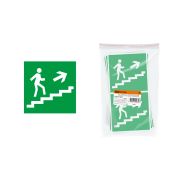 Знак «Направление к эвакуационному выходу (по лестнице направо вверх)» 150х150мм TDM