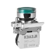 KEAZ Кнопка КМЕ4530мЛС-24В-зеленый-3но+0нз-цилиндр-индикатор-IP54-КЭАЗ