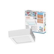 Светильник светодиодный накладной «Даунлайт НАРОДНЫЙ» квадрат СПО (белый) алюминий 6Вт 6500К