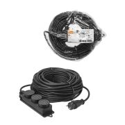 Удлинитель-шнур силовой каучук, КГ, IP44, 3 гнезда с/з, 4000 Вт, 50 м Народный У1-33264