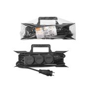 Удлинитель-шнур силовой на рамке, каучук, КГ, IP44, 3 гнезда с/з, 4000 Вт, 10 м Народный У1-33264