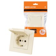 Розетка 2П+З 16А 250В IP44 с крышкой сл. кость «Сенеж» TDM