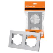 Рамка 2-х постовая серебр. металлик «Сенеж» TDM