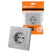 Розетка 2П+З 16А 250В серебр. металлик «Сенеж» TDM
