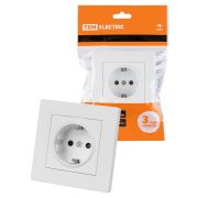 Розетка 2П+З 16А 250В с защ. шт. белая «Сенеж» TDM