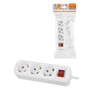 Удлинитель 3 гнезда, 7 метров, с/з, выкл., 16 А, 3680 Вт, белый, НАРОДНЫЙ У1-33058 (Ун1 331-0001)