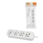 Удлинитель 4 гнезда, 5 метров, с/з, 16 А, 3680 Вт, белый, НАРОДНЫЙ У1-43053 (Ун1 430-0001)