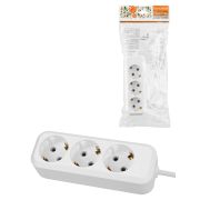 Удлинитель 3 гнезда, 10 метров, с/з, 16 А, 3680 Вт, белый, НАРОДНЫЙ У1-33052 (Ун1 330-0001)