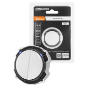 Выключатель 2-кл. 16А 250В проходной кнопочный механизм белый, «Байкал» TDM