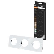 Рамка тройная хрустально-белая, стекло, «Байкал» TDM