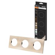 Рамка тройная шампань, алюминий, текстурированный, «Байкал» TDM