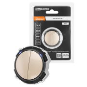 Выключатель 2-кл. 16А 250В кнопочный механизм шампань, «Байкал» TDM