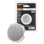 Выключатель 2-кл. 16А 250В проходной платина, «Байкал» TDM