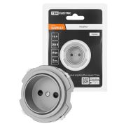 Розетка 2П 16А 250В с защ. шт. платина, «Байкал» TDM