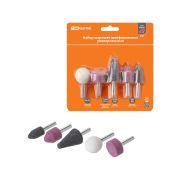 Набор шарошек шлифовальных, абразивных, Ø 6 мм, L 45-60 мм, универсальные, 5 шт, «Рубин» TDM