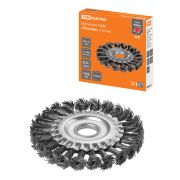 Щетка для УШМ «плоская», 125 мм, посадка d 22,2 мм, плетеные пучки стальной проволоки d 0,5 мм, «Рубин», TDM