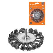 Щетка для дрели «плоская», 100 мм, плетеные пучки стальной проволоки d 0,5 мм, «Рубин», TDM