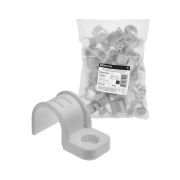 Крепеж-скоба для трубы 25 мм односторонняя для прямого монтажа (50 шт.) серая TDM