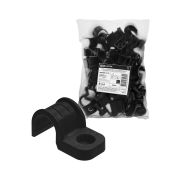 Крепеж-скоба для трубы 20 мм односторонняя для прямого монтажа (50 шт.) черная TDM