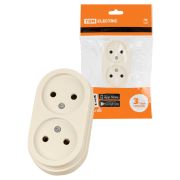 Розетка двойная 2П открытой установки IP20 10А сл. кость «Ретро» TDM