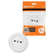Розетка 2П открытой установки IP20 10А белая «Ретро» TDM