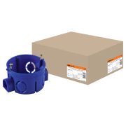 Установочная коробка СП D68х42мм, саморезы, стыковочные узлы, синяя, IP20, TDM