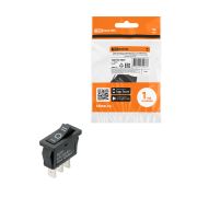 Переключатель клавишный KCD1-103 250В AC/DC, 1P, 6А, (3с), ON-OFF-ON, с нейтральным положением, черный, Mini TDM