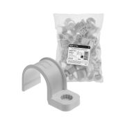 Крепеж-скоба для трубы 32 мм односторонняя для прямого монтажа (25 шт.) серая TDM