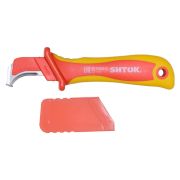 KEAZ Нож для снятия изоляции с пяткой и частично изолированным лезвием 1000В VDE, SHTOK. 14004